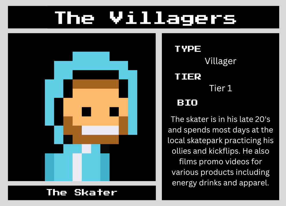 The Skater biography card